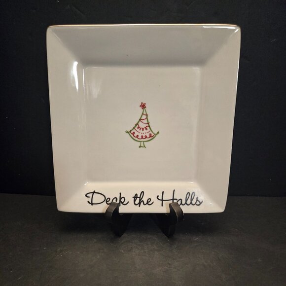 TIS THE SEASON DESSERT PLATES BY ST. NICHOLAS SET OF 2 - Picture 1 of 7